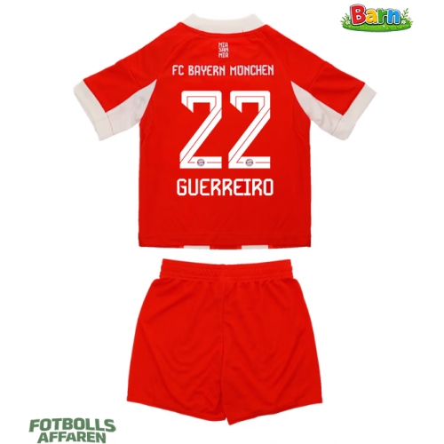 Bayern Munich Raphael Guerreiro #22 Hemmaställ Barn 2025-26 Kortärmad (+ Korta byxor)